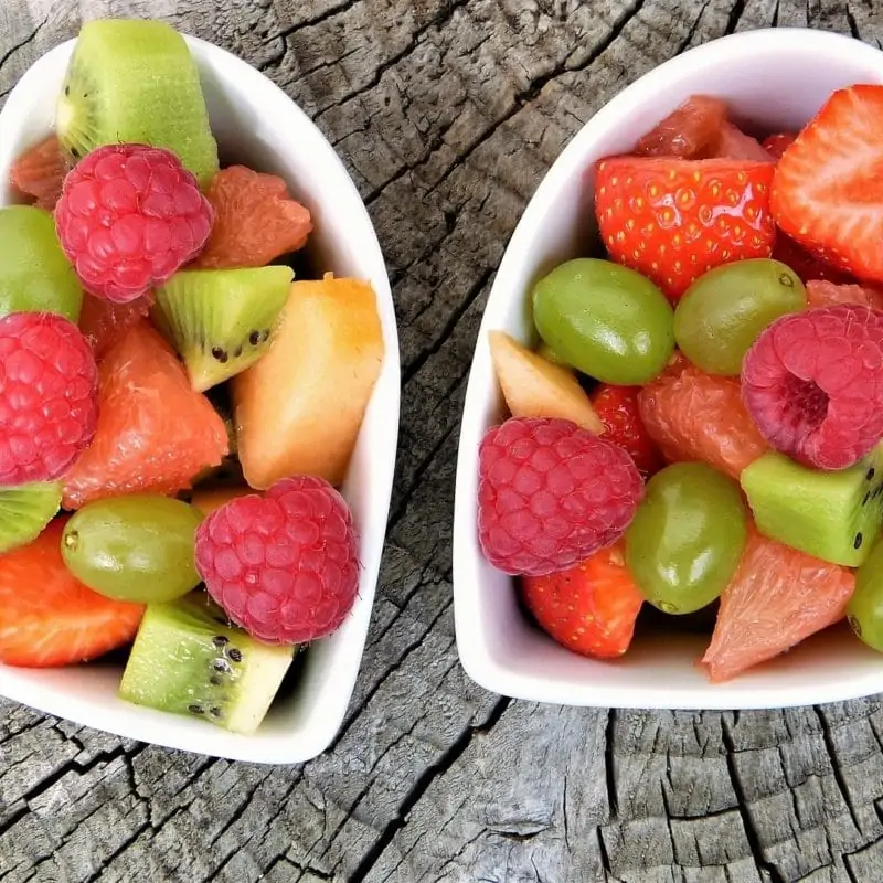 Show your heart some love - Heart shaped bowls fruit salad.